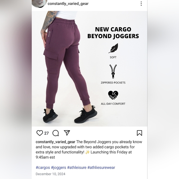 CVG Purple Jogger Pants - Picture 3 of 3